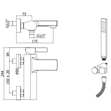 Смеситель для ванны Paffoni Rock RO023CR