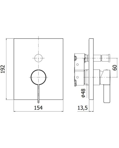 Смеситель для ванны Paffoni Rock ROBOX015CR