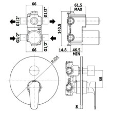 Смеситель для ванны Paffoni Sly SY018CR