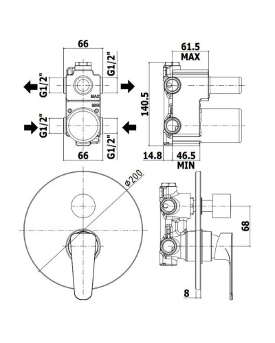 Смеситель для ванны Paffoni Sly SY018CR
