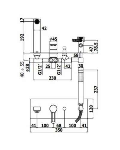 Смеситель для ванны Paffoni Ringo RIN001CR