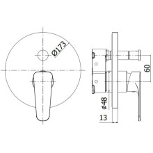 Смеситель для ванны Paffoni Sly SYBOX015CR