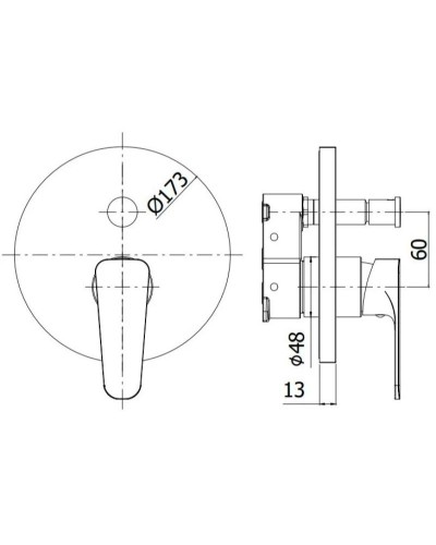 Смеситель для ванны Paffoni Sly SYBOX015CR