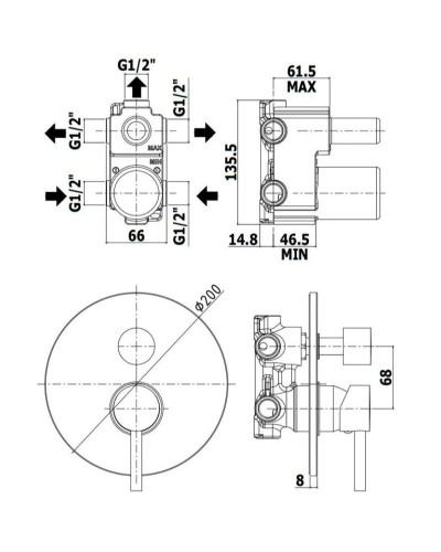 Смеситель для ванны Paffoni Stick SK019CR