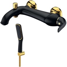 Смеситель для ванны Lemark Swan LM5402BG Черный матовый Золото
