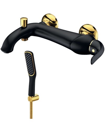 Смеситель для ванны Lemark Swan LM5402BG Черный матовый Золото