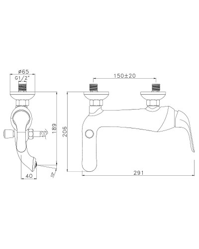 Смеситель для ванны Lemark Swan LM5402BG Черный матовый Золото