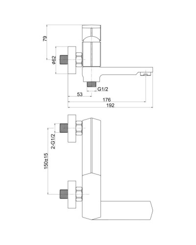 Смеситель для ванны Cersanit Wisla A63056