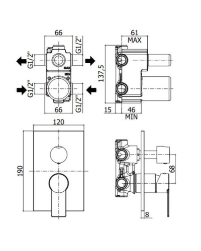 Смеситель для ванны Paffoni Tango TA018CR