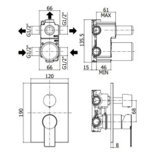 Смеситель для ванны Paffoni Tango TA019CR