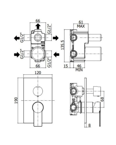 Смеситель для ванны Paffoni Tango TA019CR