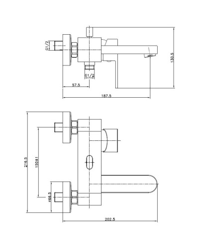 Смеситель для ванны Cersanit Elio A63045