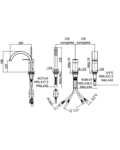 Смеситель на борт ванны Paffoni Tango TA040CR
