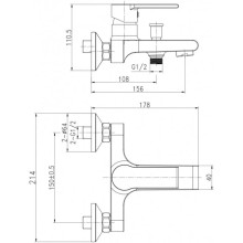 Смеситель для ванны Cersanit Brasko A63021
