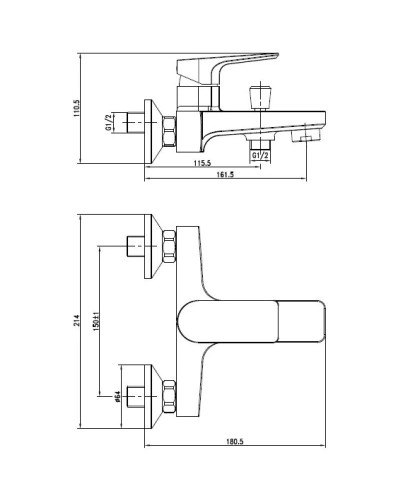 Смеситель для ванны Cersanit Vero A63061