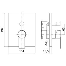 Смеситель для ванны Paffoni Tango TABOX015CR