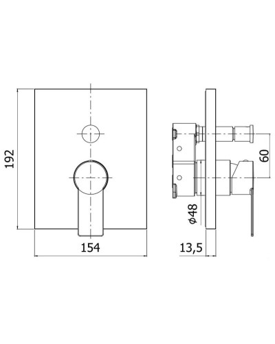 Смеситель для ванны Paffoni Tango TABOX015CR