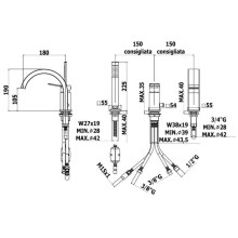 Смеситель на борт ванны Paffoni Tilt TI040CR