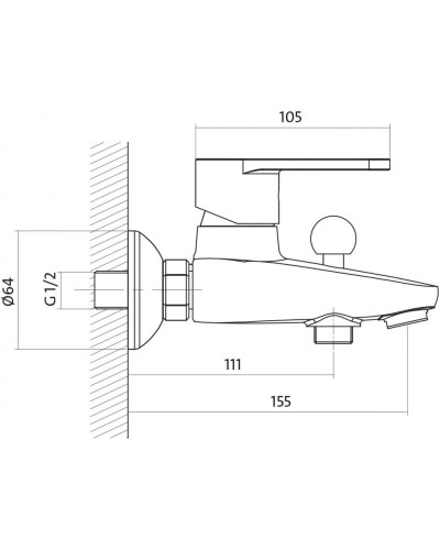 Смеситель для ванны Cersanit Cari A63026