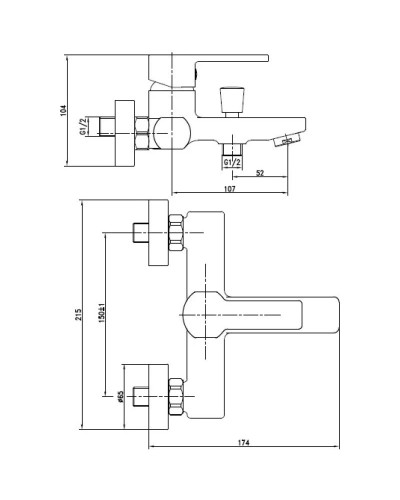 Смеситель для ванны Cersanit Smart A63048