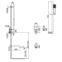 Смеситель для ванны Caprigo Diamante 50-210-oro