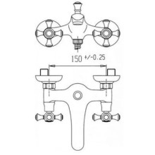 Смеситель для ванны Caprigo Monarch 41-011-vot