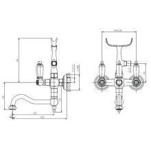 Смеситель для ванны Caprigo Adria Classic Black Edition 03B-510-crm