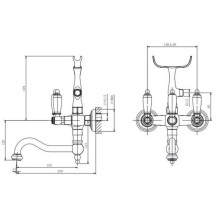 Смеситель для ванны Caprigo Adria Classic Metal Edition 03M-510-vot