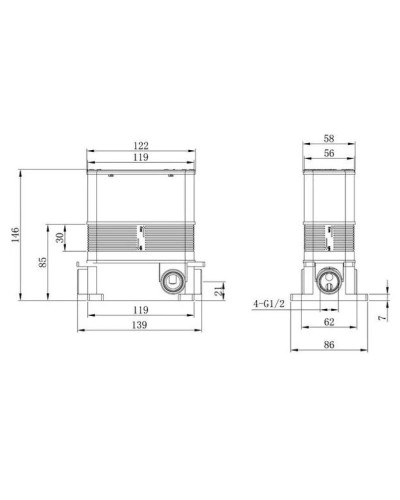 Смеситель для ванны Caprigo Adria Uno 02-551-crm