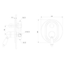 Смеситель для ванны Caprigo Adria Uno Black Edition 02B-551-crm