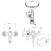 Смеситель для ванны Caprigo Adria Uno Metal Edition 02M-511-crm