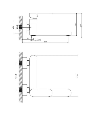 Смеситель для ванны Haiba HB61590-7