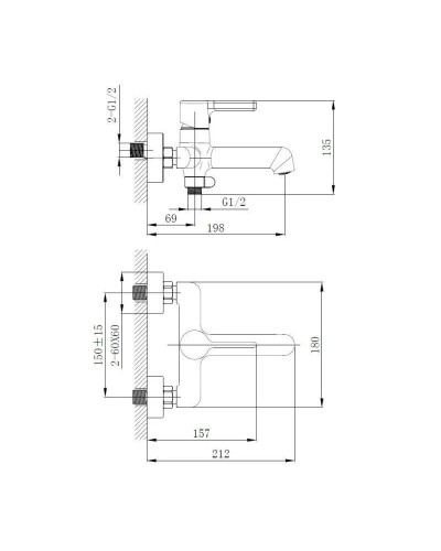 Смеситель для ванны Haiba HB60814