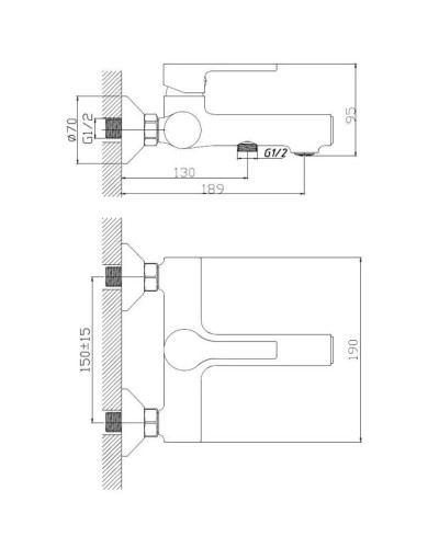 Смеситель для ванны Haiba HB60652