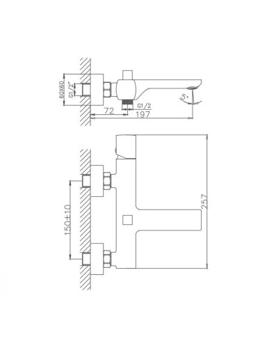 Смеситель для ванны Haiba HB60577
