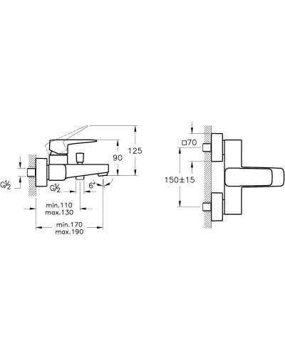 Смеситель для ванны VitrA Root Square A4273736EXP