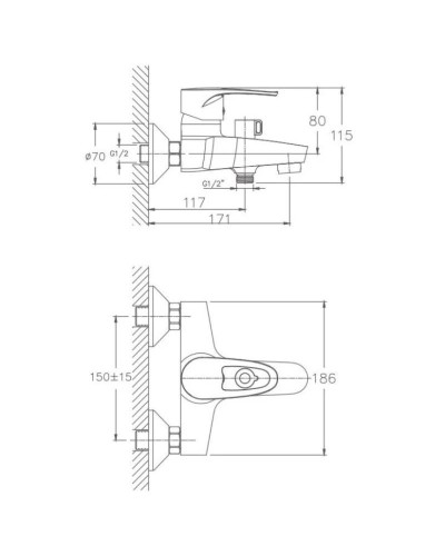 Смеситель для ванны Haiba HB6065