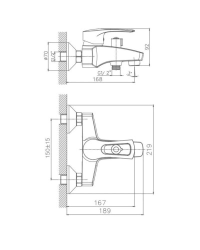 Смеситель для ванны Haiba HB6066