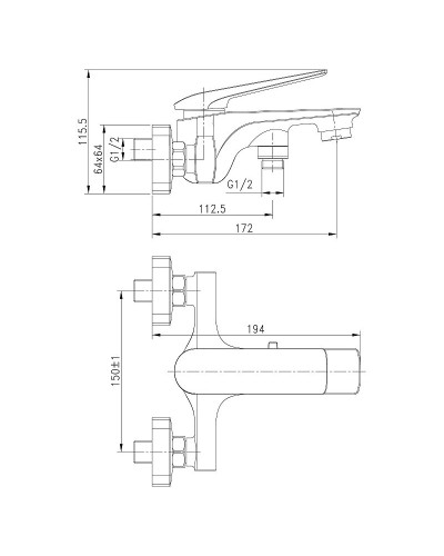 Смеситель для ванны Lemark Allegro LM5914CW Хром