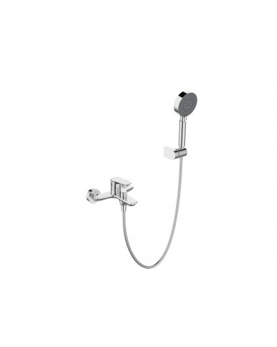 Смеситель для ванны и душа в комплекте с ручным душем, шлангом и держателем BelBagno ANCONA-VAS/DFS-CRM
