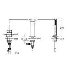 Jacob Delafon Strayt E37337-CP Смеситель для ванны и душа (хром)