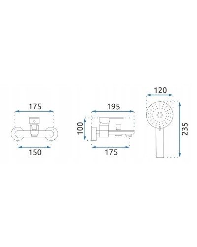 Смеситель для ванны Rea Mayson REA-B5662