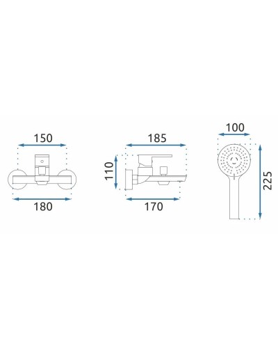 Смеситель для ванны Rea Flip REA-B2003