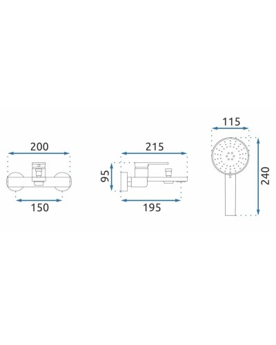 Смеситель для ванны Rea Verso REA-B6565