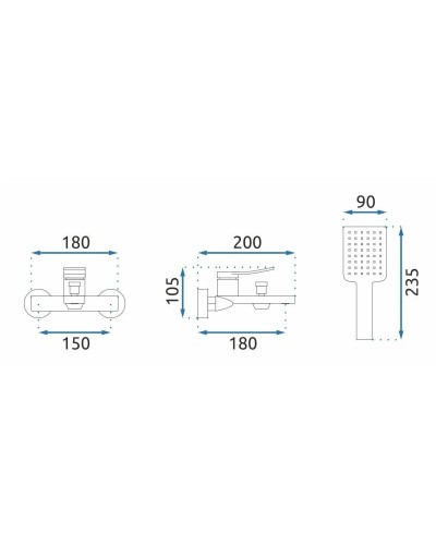 Смеситель для ванны Rea Soul REA-B9997