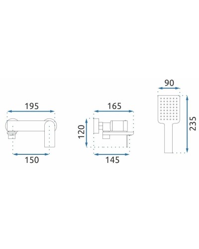 Смеситель для ванны Rea Storm REA-B9989