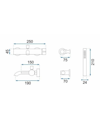 Смеситель для ванны Rea Lungo REA-B6634