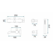 Смеситель для ванны Rea Lungo REA-B8010