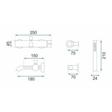 Смеситель для ванны Rea Lungo REA-B6695