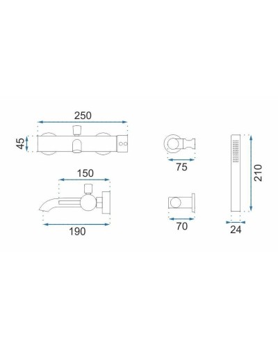 Смеситель для ванны Rea Lungo REA-B6695
